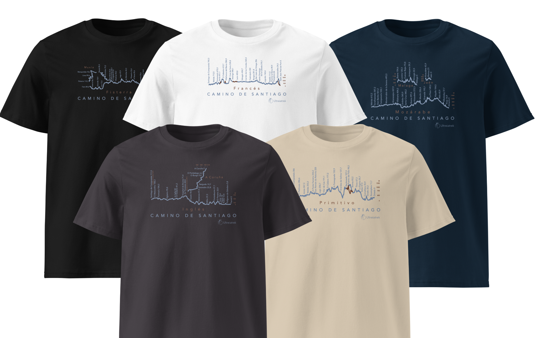 Camino de Santiago Organic Cotton Unisex Trail Gradient T-shirts