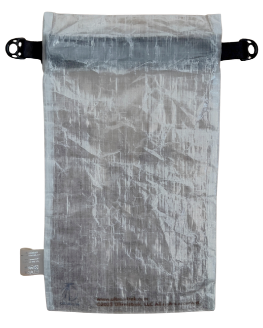 Dyneema® Valuables Holder with Cathedral of Santiago de Compostela. Back. Black YKK® Uretek Waterproof Zipper with Beastee D Rings.